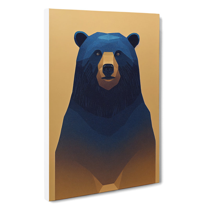 XC1022-479X Alert Bear - Wrapped Canvas Print, 60cm H x 40cm W x 3cm D