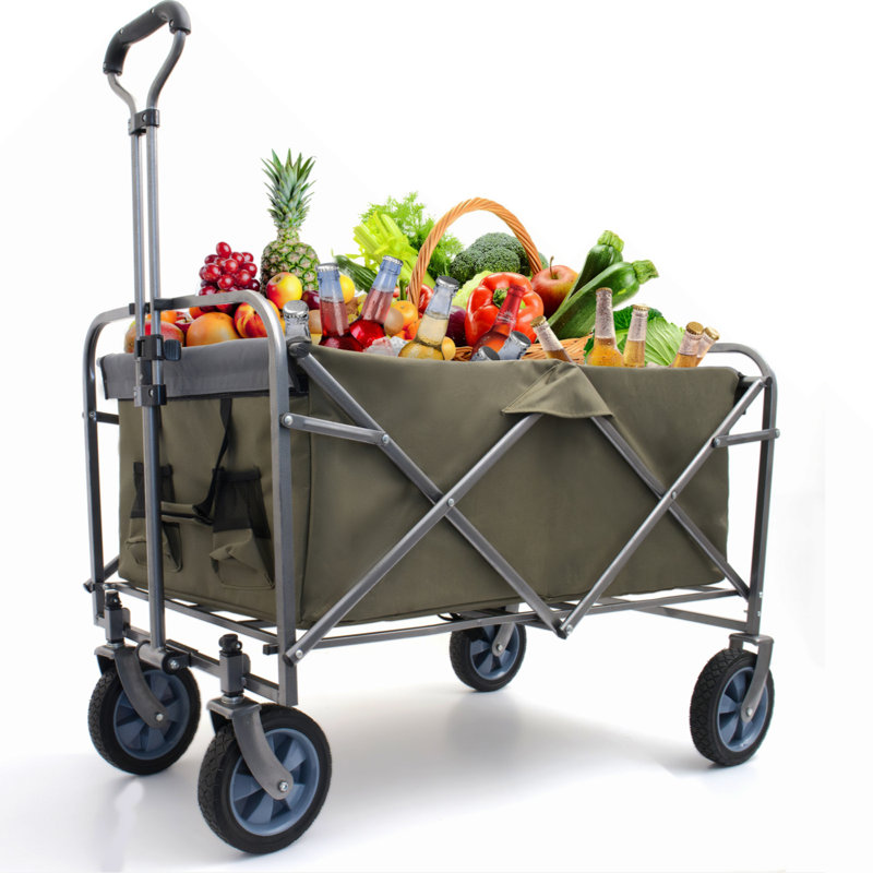 Chariot de camping pliant polyvalent pour l'extérieur, Gris