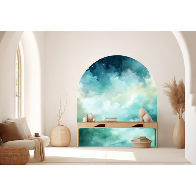 Adhésif décoratif Dreamy aquarelle, autocollant de voûte de lit, décalque de mur de haie, décalque de mur de voûte, autocollant de décalque de marbre, arche de lit très grand lit 348RS