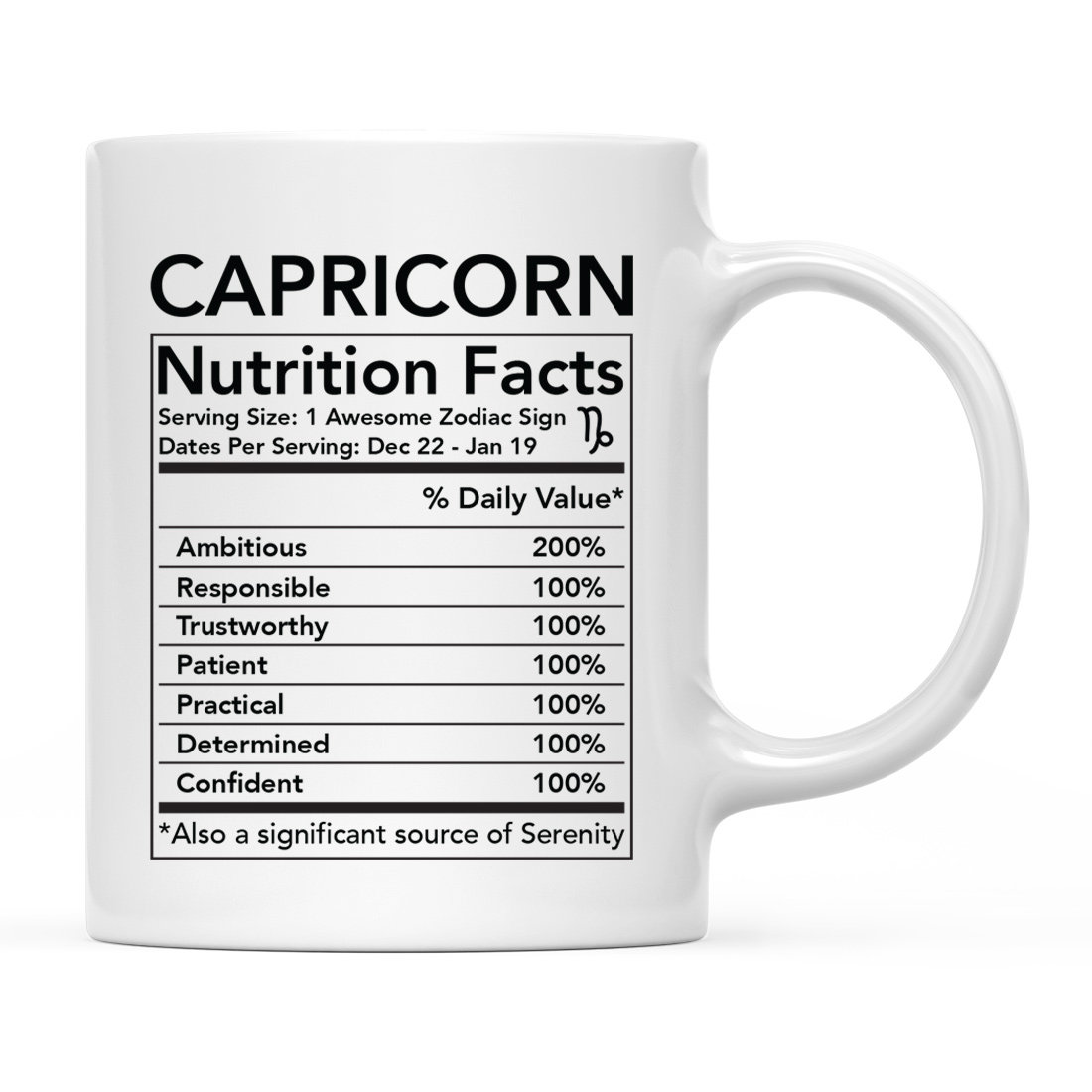 Andaz Press Zodiac Cancer Stainless Steel Campfire Mug - 11oz, Horoscope Gift With Nutritional Facts Design