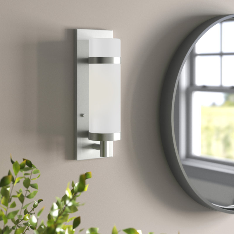Plafonnier encastré à intensité variable 1 lumière Asencion, H 13,5 po x l 4,5 po x P 4 po, Nickel brossé
