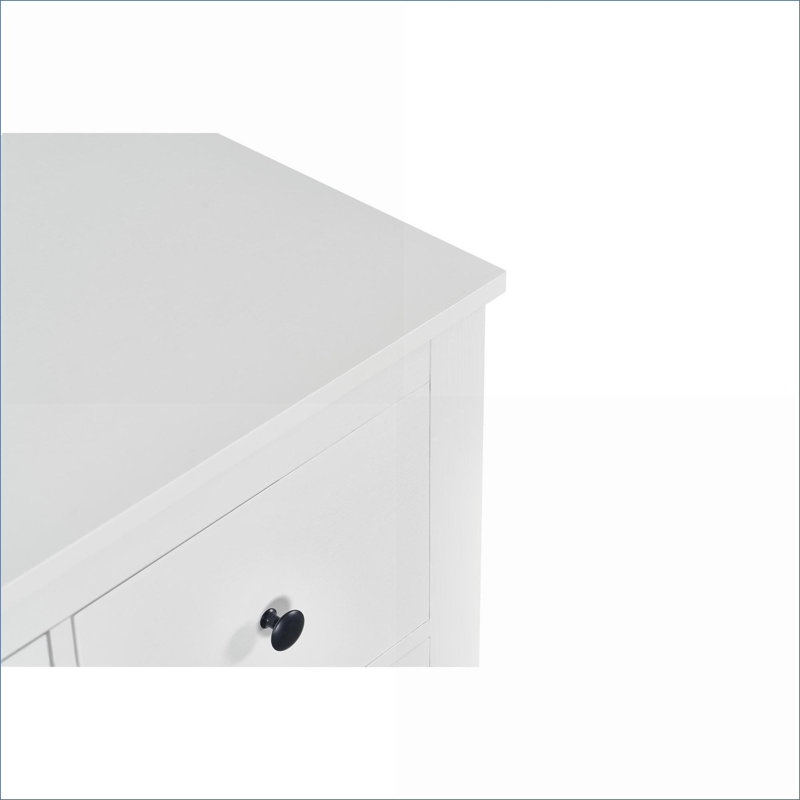 Commode en bois d'ingénierie moderne à 9 tiroirs blanc neige | Moderne | Chambre à coucher
