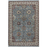 Wool Oriental Area Rug in Blue/Gray/Brown
