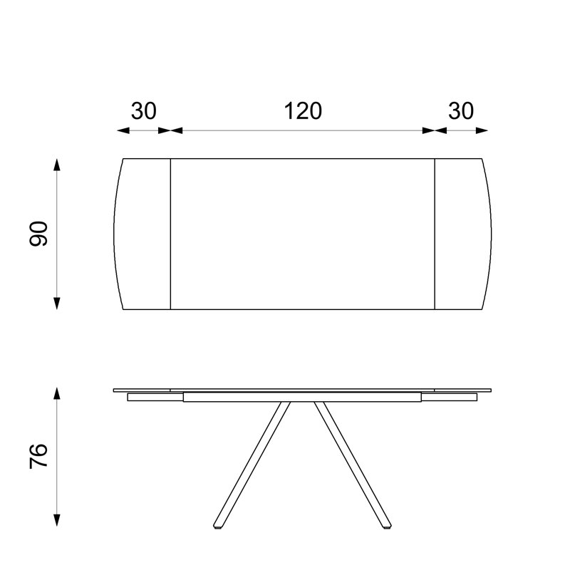 Brinkerhoff 90 cm Extendable Oval Glass Top Dining Table