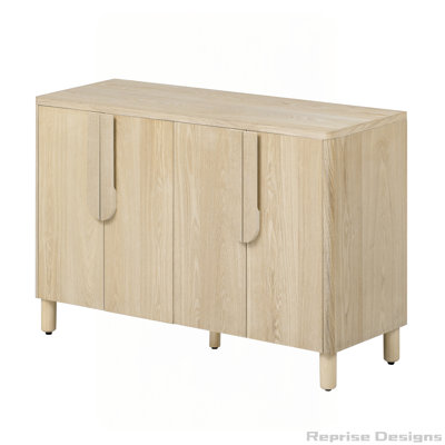 4-Door Wood Sideboard Cabinet with Storage and Adjustable Shelves
