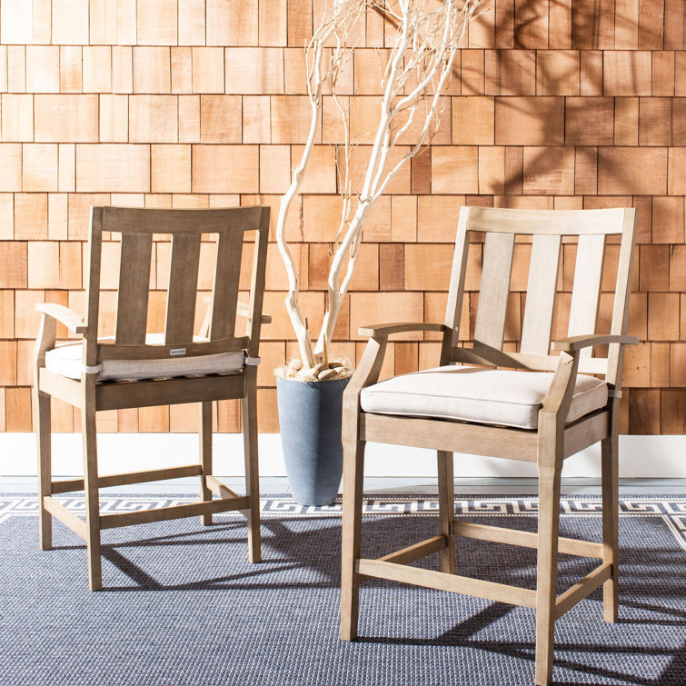 Samya 46.8" H x 25.4" W Patio Bar Stool with Cushion