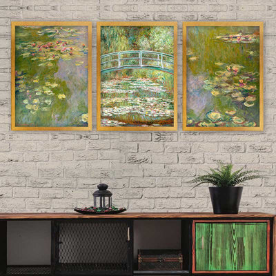 Stunning Decorative Framed Painting Set (3 Pieces), 21.7 x 29.5 Inches Each | 100% Wooden Frame with 0.8 Inch Polystyrene | UV Digital Printing | Perfect for Living Room, Office & Gallery Wall Decor