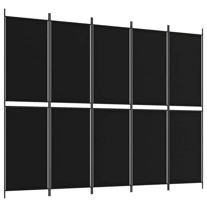 Cloison pliante Rikkea, Noir, 5, H 78,7 po x l 98,4 po
