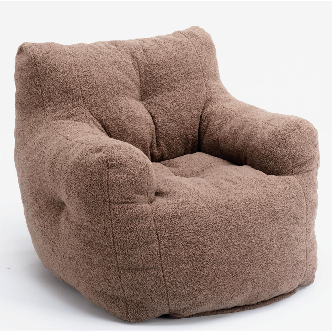 Tufted Large Faux Fur Bean Bag Sofa Trule Leather