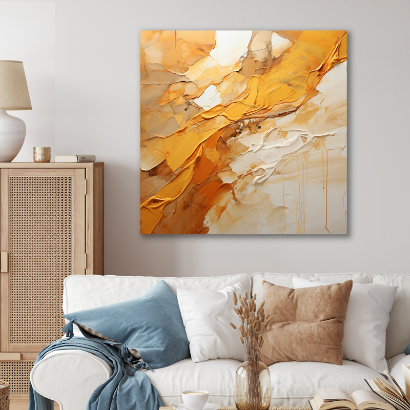 Amber Glow II - Abstract Landscape Canvas Art Print, Toile tendue, H 24 po x l 24 po x P 1 po