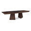 Compositions Mahogany and Walnut Extendable Double Pedestal Dining Table