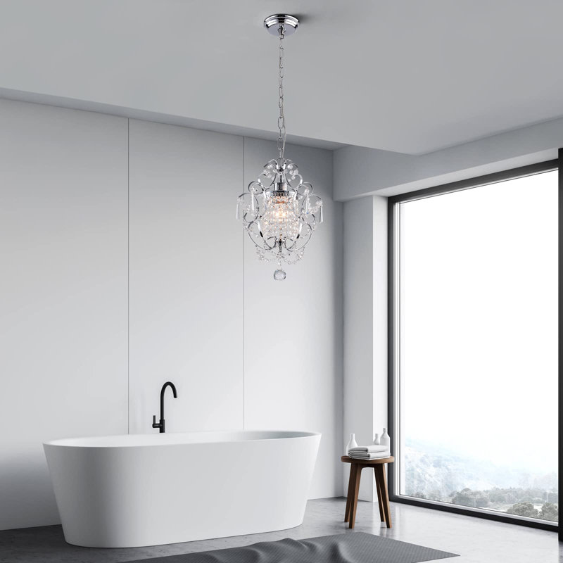 Luminaire suspendu 1 lumière Jelynn, Chrome