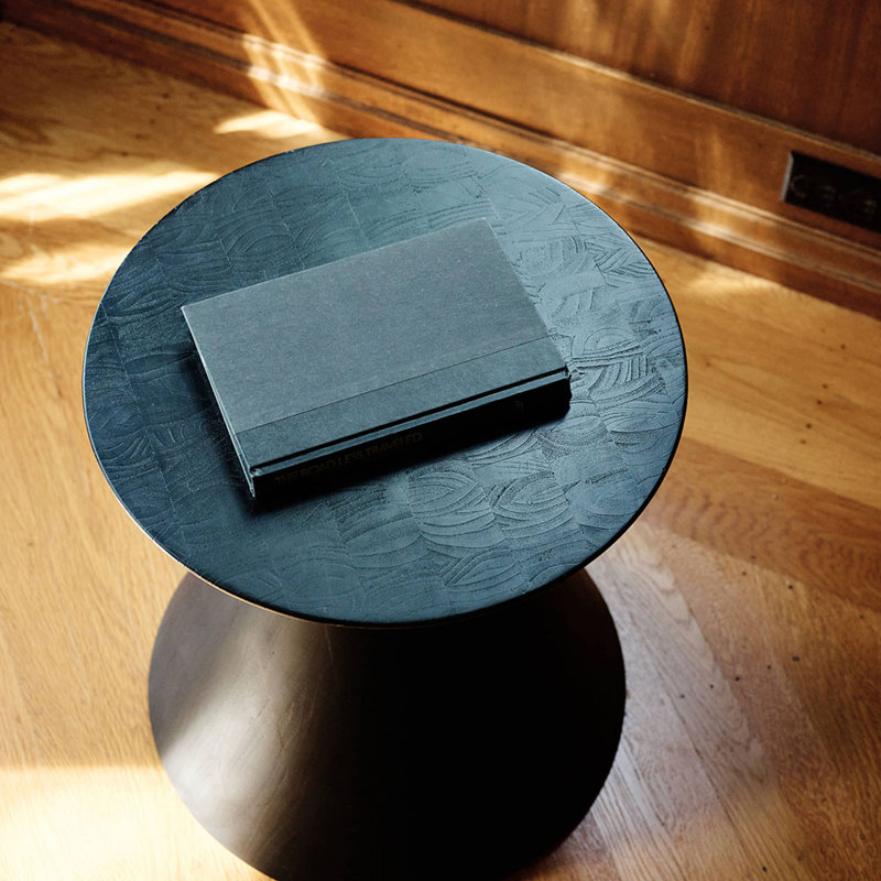 Solid Wood End Table, Charcoal 