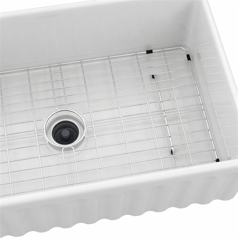 Évier de cuisine de ferme blanc 33 po - 33 po x 18 po x 10 po évier de cuisine en céramique blanche réversible