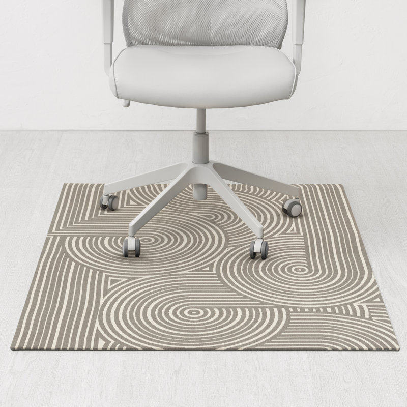 Tapis de chaise de bureau en jacquard de polyester avec support antidérapant Anji, 0.25" H x 48" W x 36" D