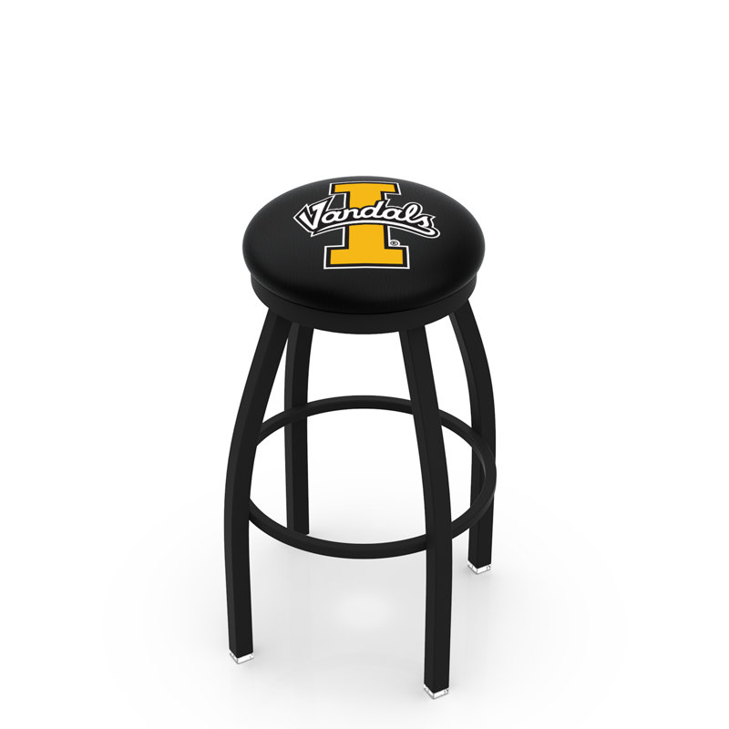 NCAA Swivel 25" Counter Stool, Black Wrinkle, University of Idaho