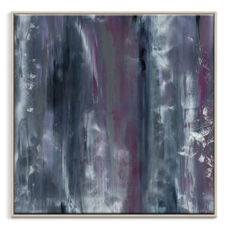Purple Rain by Sally Adams - Painting on Canvas, Timber, 41cm H x 41cm W