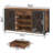 70 Inch Industrial Bar Cabinet with Fridge Space and Wine Rack Long Bar Cabinet with Drawer,Rustic Wood Metal Large Wine Cabinet with Rack Modern Sideboard Buffet for Kitchen Dining Room-102380459