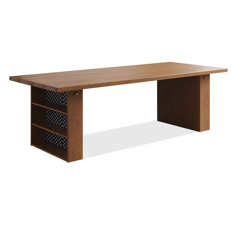 Bureaux rectangulaires bruns en bois massif, H 29,53 po x l 94,49 po x P 31,5 po