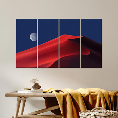 Modern Red Desert Canvas Print: Southwest Landscape Art Decor,4P Wrapped Canvas