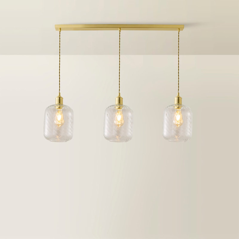 3 - Light Pendant, Brushed Gold