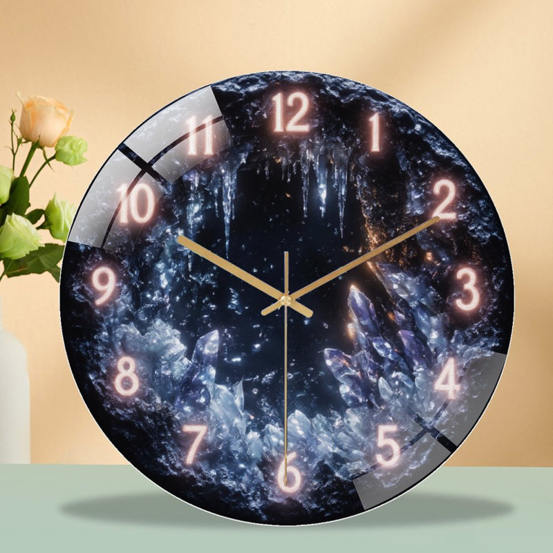 Horloge murale en verre Glowing