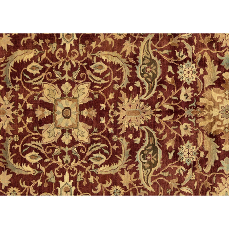 High-Quality Hand-Knotted Red And Gold Area Rug