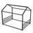 Montessori Style Metal Floor Bed Frame, House Shaped Bed with Guardrails, No Slats-74143708-74143706