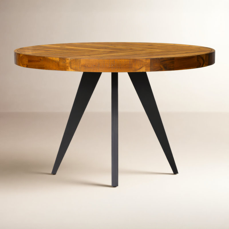 Carlo Round Dining Table, Brown, 30" H x 48" W x 48" D