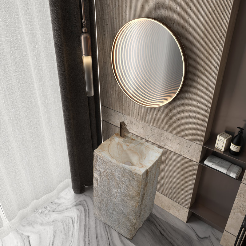 SWANTIME 16.54'' Solid Surface Bathroom Sink