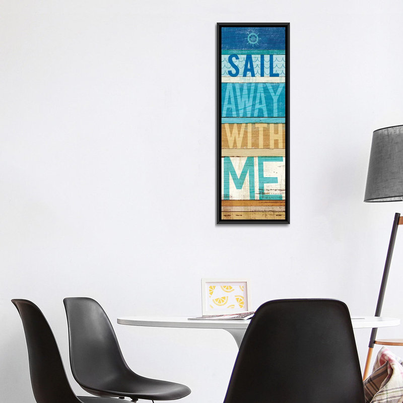 « beachscape inspiration iii », art textuel sur toile, H 36 po x l 12 po x P 1,5 po, Toile avec cadre noir