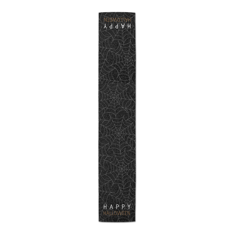 Happy Halloween Spider Webs Table Runner, 90" x 16"