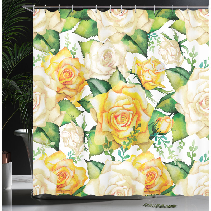 Shower Curtain with Hooks Included, 70"H x 69"W