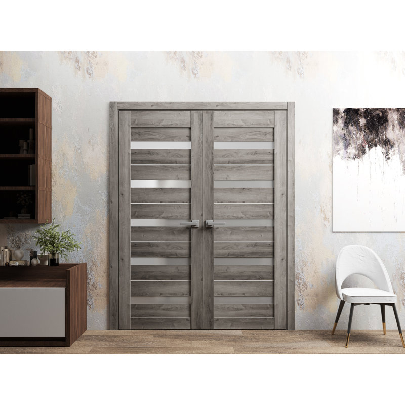 Portes françaises Quardo, 36 po x 80 po, Gris Nebraska