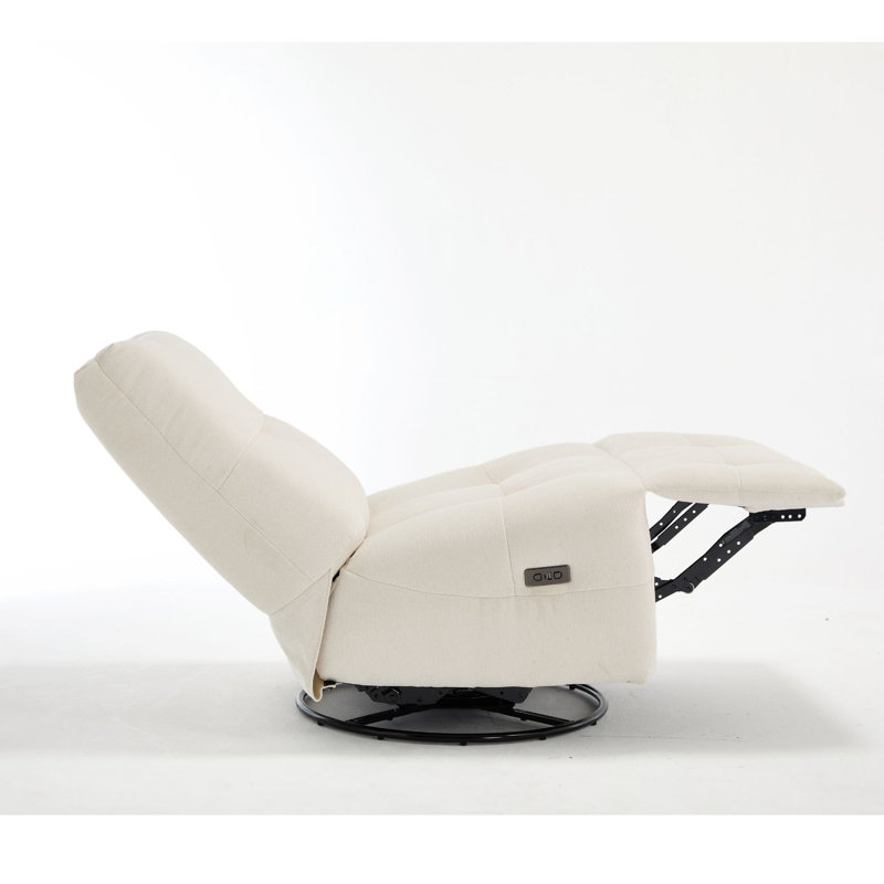 Fauteuil inclinable et pivotant l 32,3 po, Blanc avoine