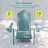 Folding Adirondack Chair with Retractable Ottoman and Cup Holder, Outdoor HDPE Lounge Chair-1978898528
