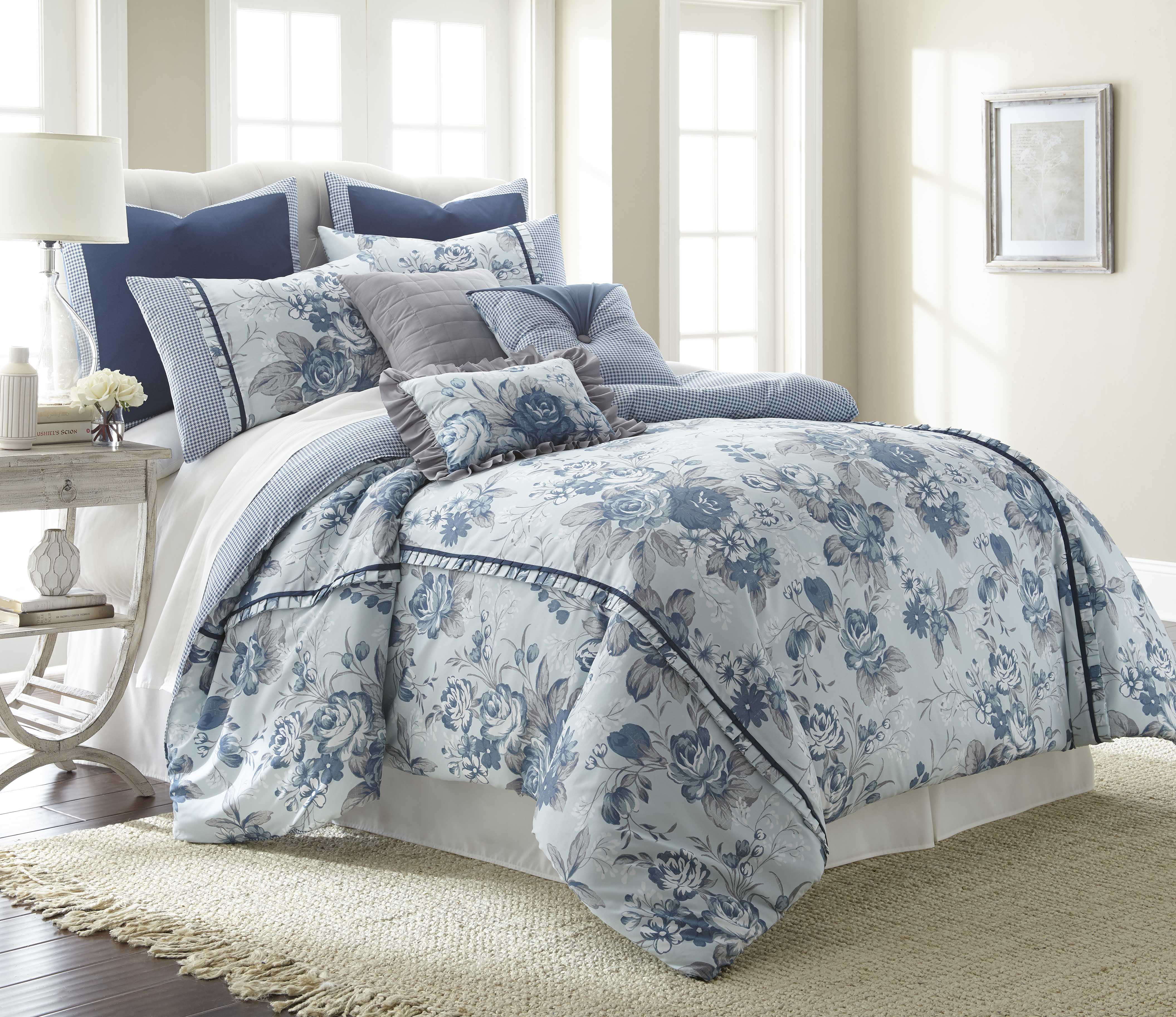 Amrapur Overseas Inc. Modern Threads Farmhouse 8-Piece Floral Comforter Set & Reviews | Wayfair