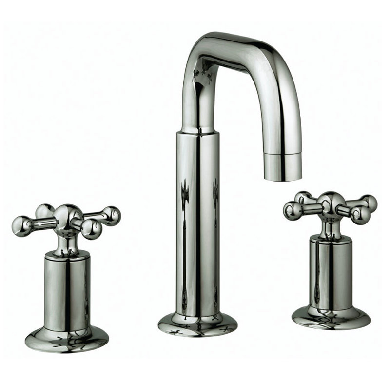 Widespread Bathroom Faucet with Drain, Polished Nickel