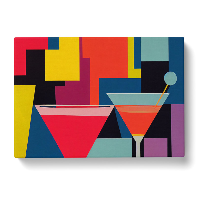 Retro Cocktail Art Vol.4 - Wrapped Canvas Print, 50cm H x 76cm W x 3cm D