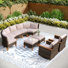 Argyri Outdoor Wicker Patio Conversation Furniture Set With Swivel Chairs And Firepit Table