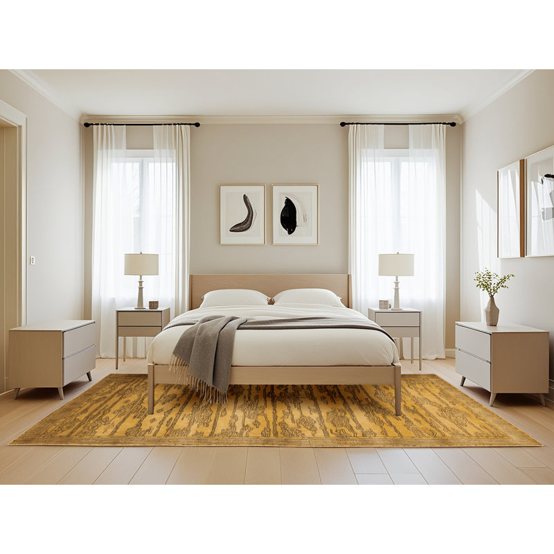 Machine Washable Art Deco Brown Area Rug, Rectangle 5' x 8'
