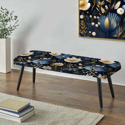 Morelock - Banc rembourré floral noir