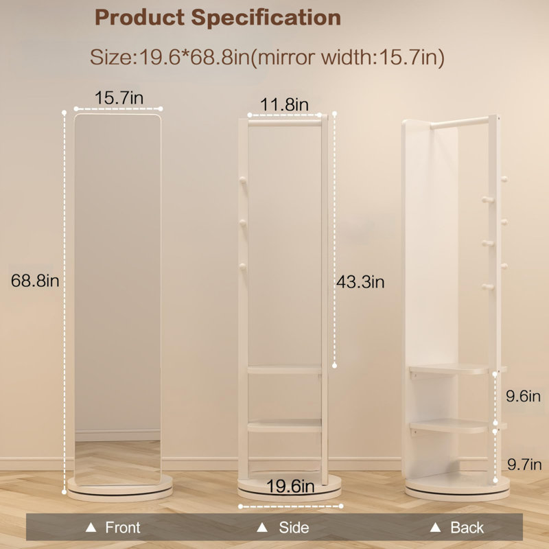 Hanger and mirror integrated design full body mirror