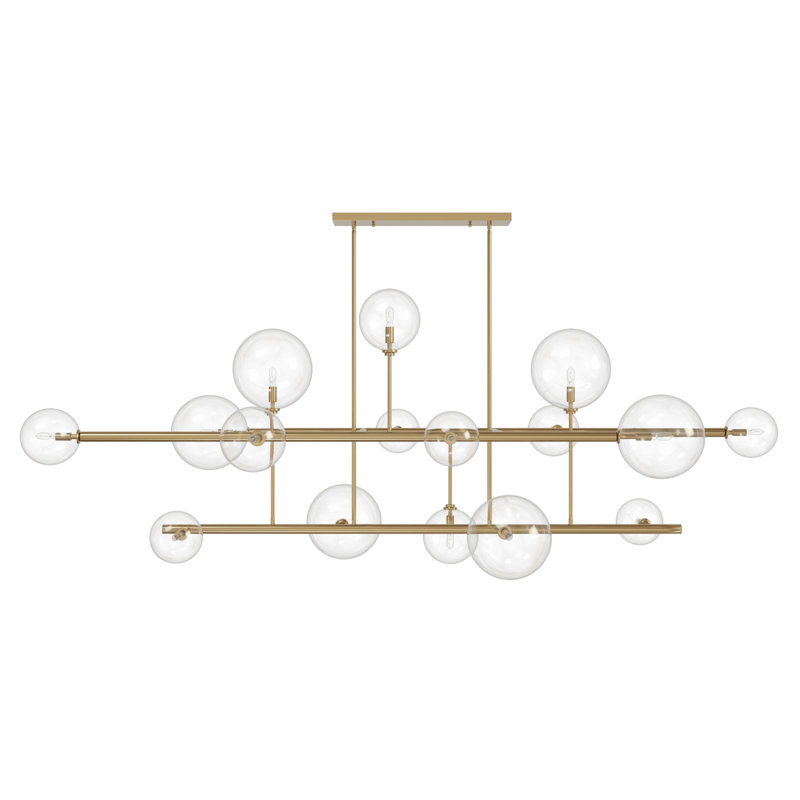 Delilah 16 Light Chandelier, Antique Brass