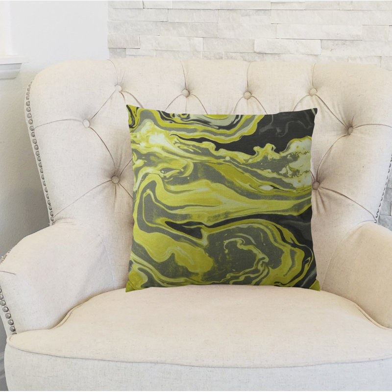 Coussin lombaire fait main medici marble ink, H 20 po x l 36 po