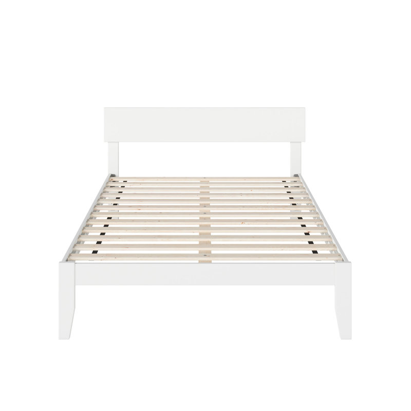 Farrah Solid Hardwood Platform Bed , Full, White
