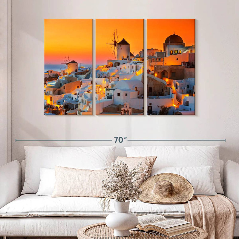 Coucher de soleil de Sebbie Oia, H 32 po x l 50 po