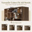 4-Tier Fluted Wide Bookcase with 3 Drawers, Floor Standing Bookshelf with Open Shelves and Storage for Home Office, Living Room, Black Walnut-411764083