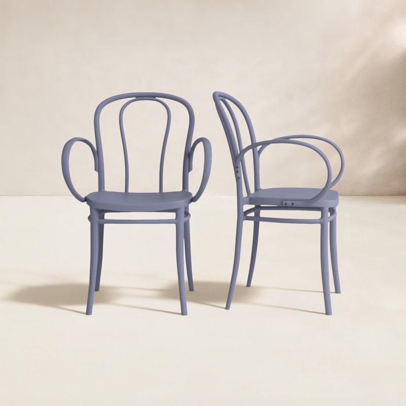 Chaise d'appoint empilable pour patio Farrah, Gris foncé