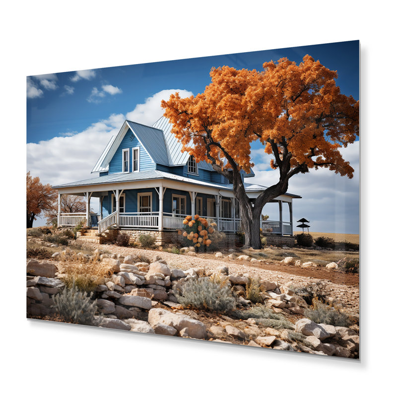 Farmhouse Quaint Homestead - Impression sans cadre sur métal, H 16 po x l 32 po x P 1 po